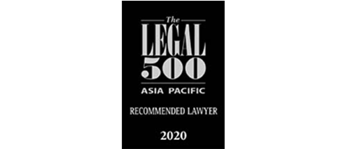 The Legal 500 Asia Pacific 2020 - Recommended lawyer